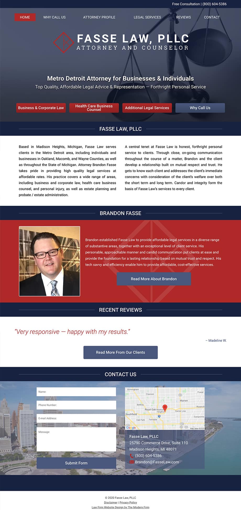 Law Firm Website Design for Fasse Law, PLLC