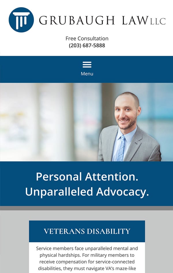Mobile Friendly Law Firm Webiste for Grubaugh Law, LLC