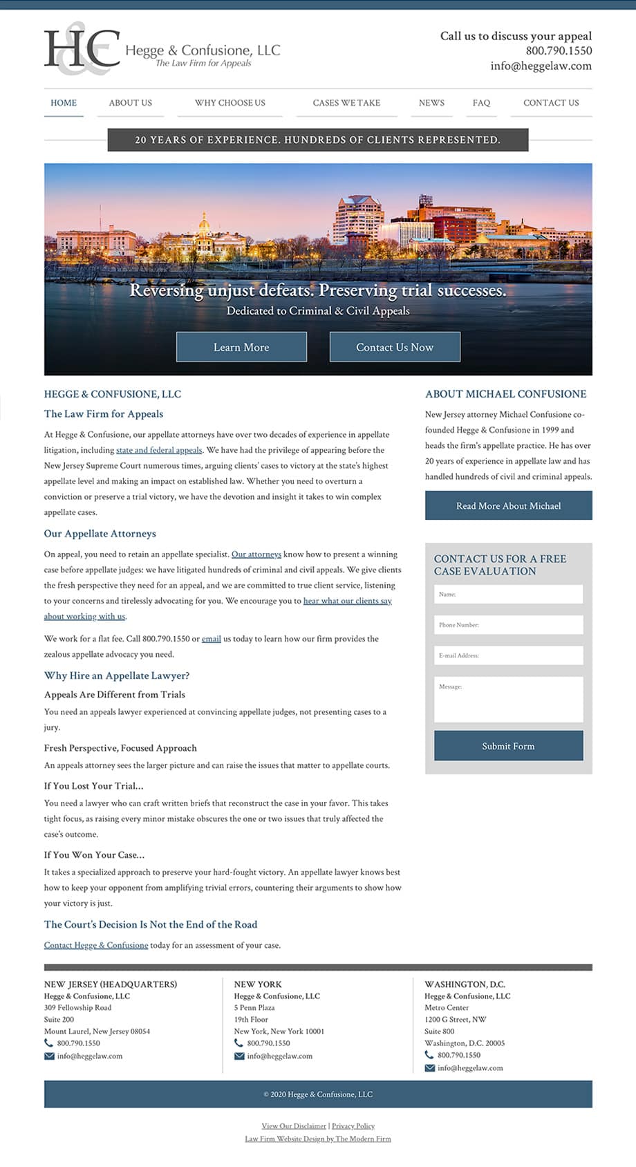 Law Firm Website Design for Hegge & Confusione, LLC
