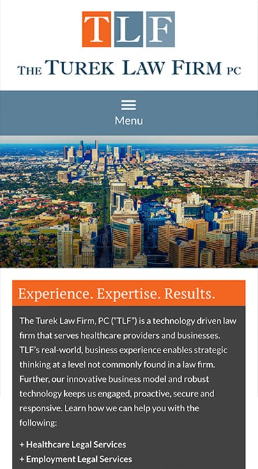 Responsive Mobile Attorney Website for The Turek Law Firm, PC