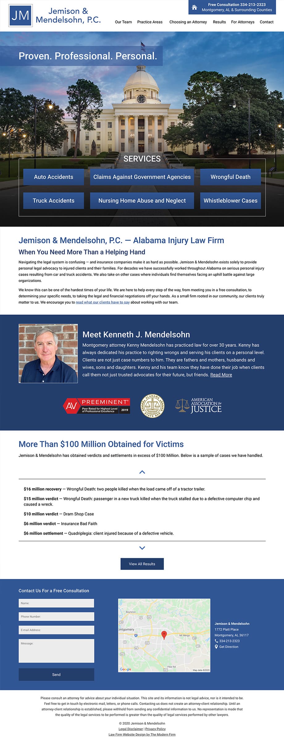 Law Firm Website Design for Jemison & Mendelsohn