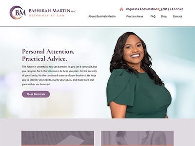 Law Firm Website design for Bashirah Martin, Attorney…