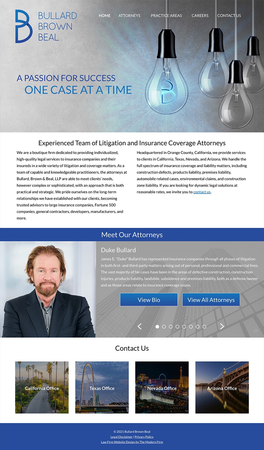 Law Firm Website Design for Bullard Brown Beal