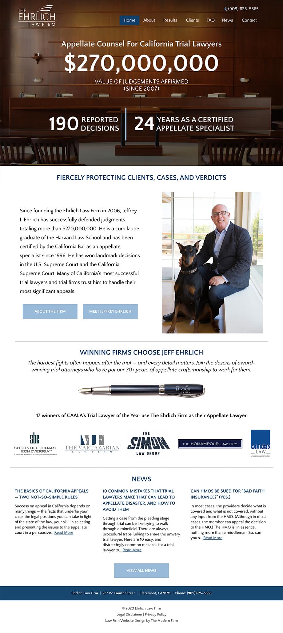 Law Firm Website Design for Ehrlich Law Firm