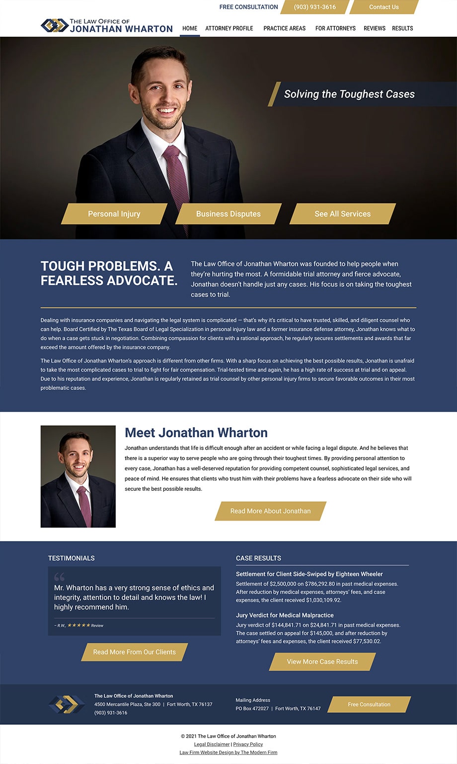 Law Firm Website Design for The Law Office of Jonathan Wharton