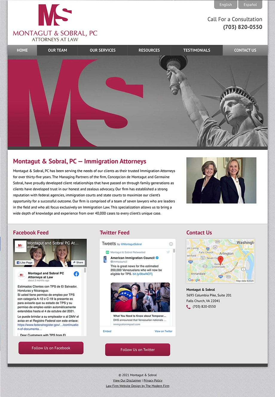 Law Firm Website Design for Montagut & Sobral