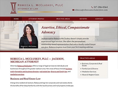 Law Firm Website design for Rebecca L. McCluskey, PLL…