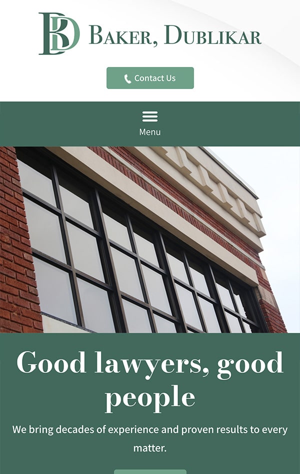 Mobile Friendly Law Firm Webiste for Baker, Dublikar, Beck, Wiley & Mathews