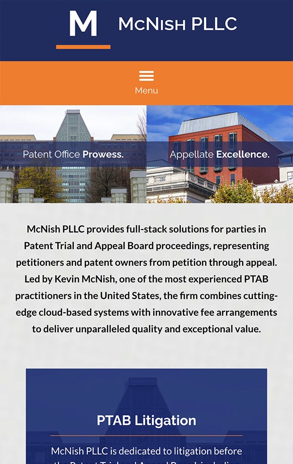 Mobile Friendly Law Firm Webiste for McNish PLLC