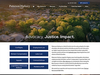 Law Firm Website design for Patterson Harkavy LLP