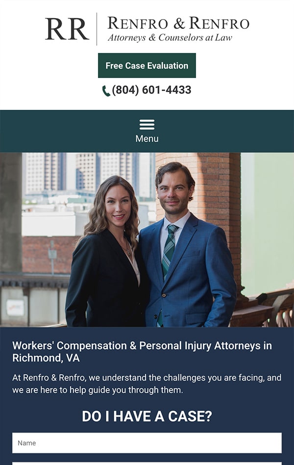 Mobile Friendly Law Firm Webiste for Renfro & Renfro, PLLC