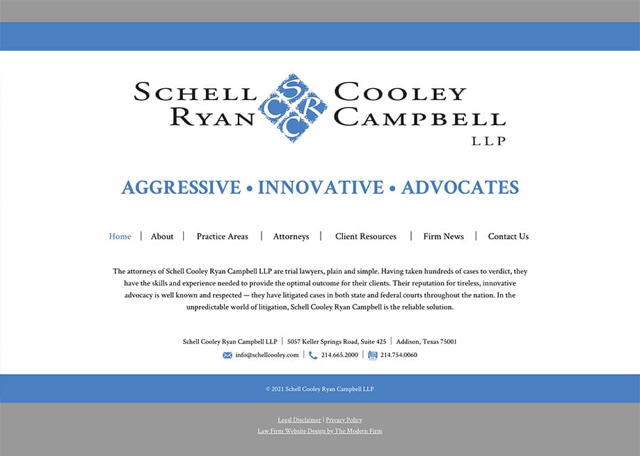 Law Firm Website Design for Schell Cooley Ryan Campbell LLP