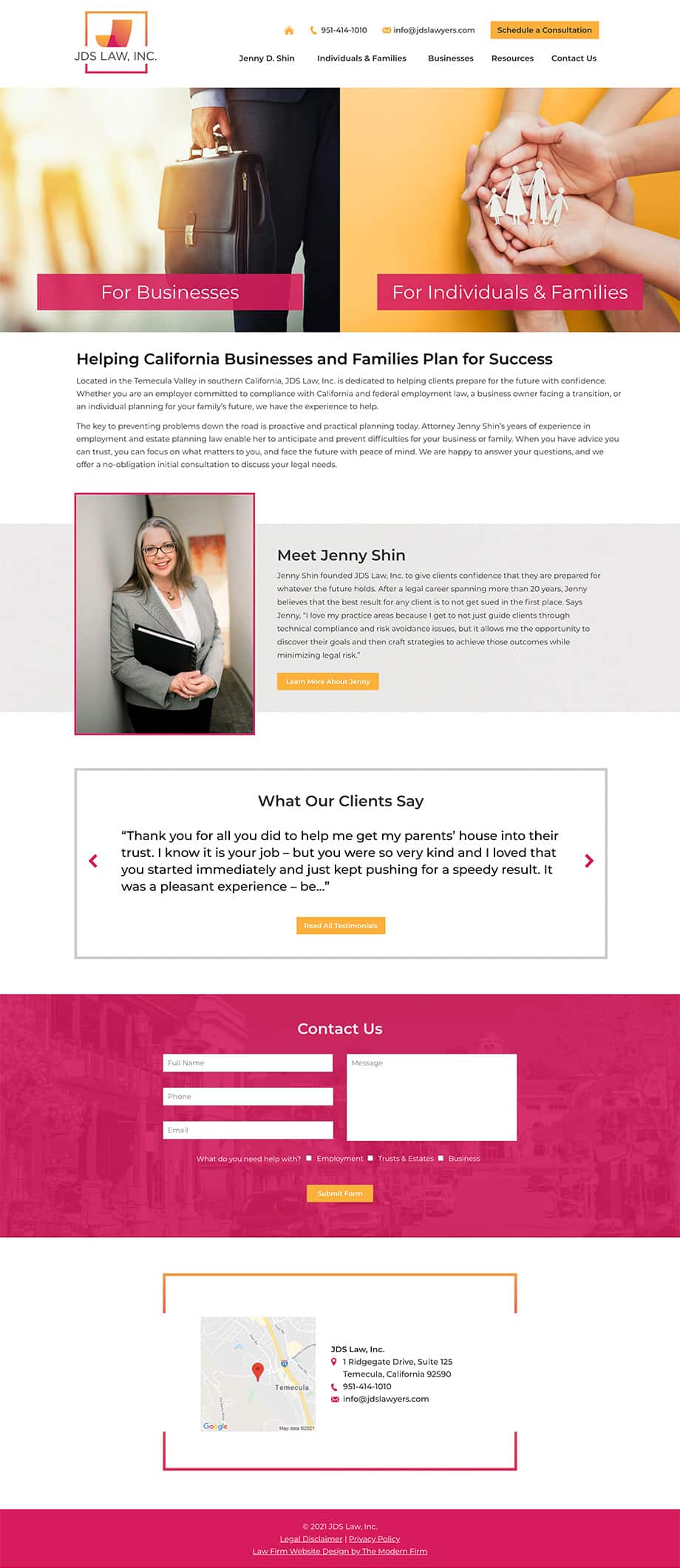 Law Firm Website Design for JDS Law, Inc.