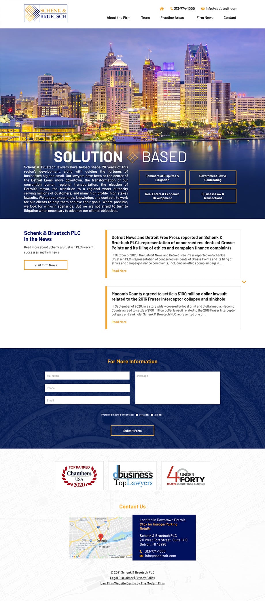 Law Firm Website Design for Schenk & Bruetsch PLC