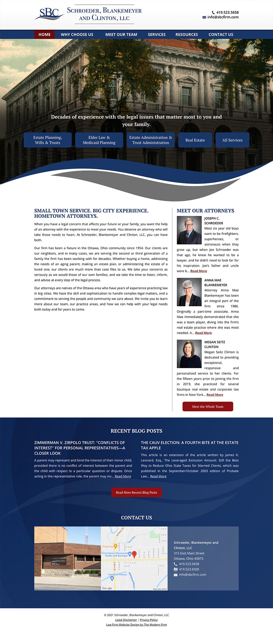 Law Firm Website Design for Schroeder, Blankemeyer and Clinton, LLC