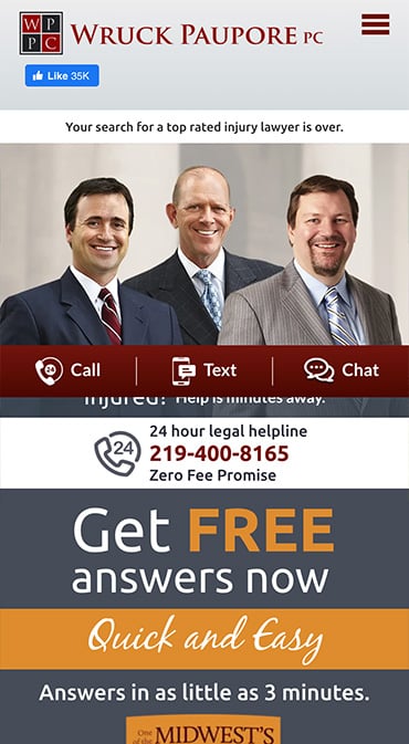 Responsive Mobile Attorney Website for Wruck Paupore PC