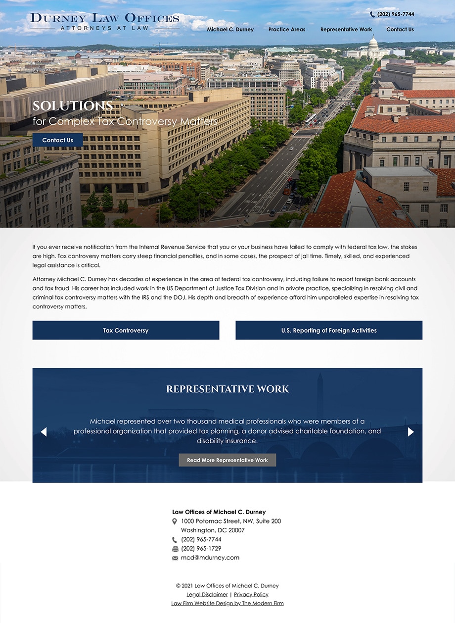 Law Firm Website Design for Law Offices of Michael C. Durney