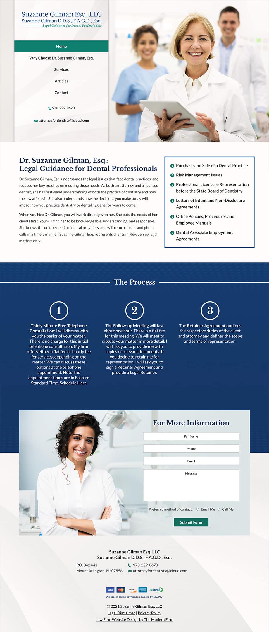 Law Firm Website Design for Suzanne Gilman Esq. LLC