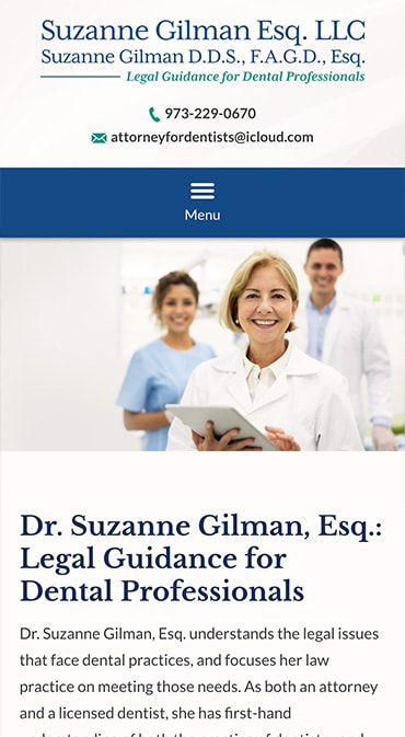 Responsive Mobile Attorney Website for Suzanne Gilman Esq. LLC