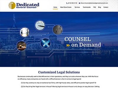 Law Firm Website design for Dedicated General Counsel…