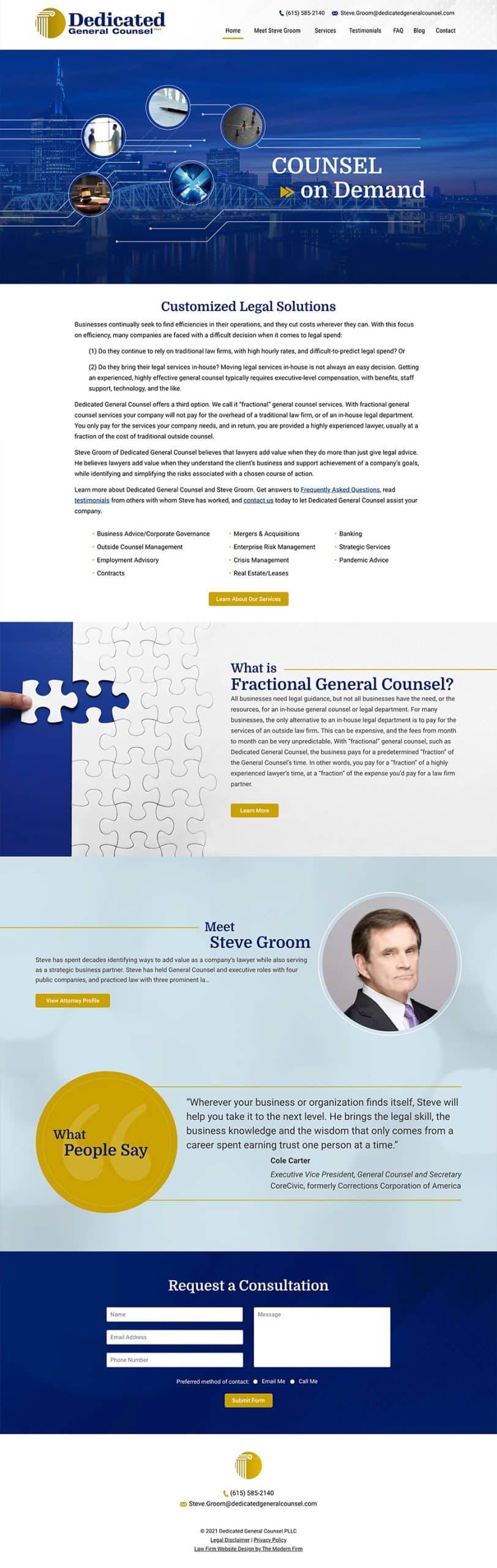 Law Firm Website Design for Dedicated General Counsel PLLC