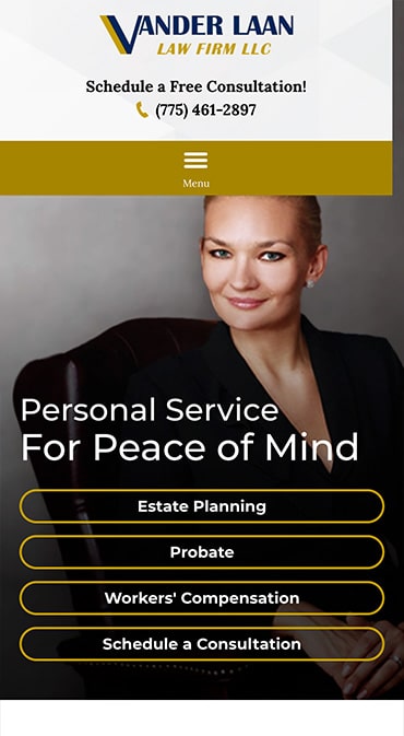 Responsive Mobile Attorney Website for Vander Laan Law Firm LLC