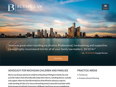 Law Firm Website design for Blume Law Group, PLLC