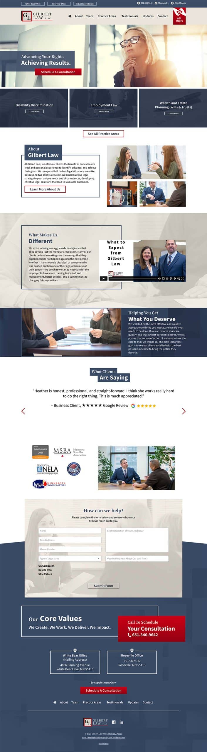 Law Firm Website Design for Gilbert Law PLLC