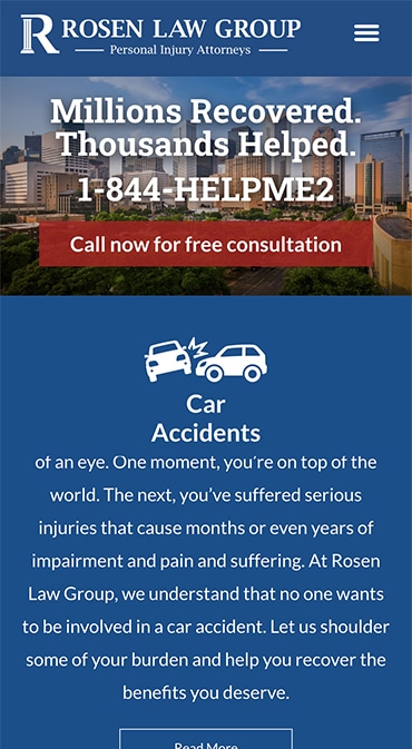 Responsive Mobile Attorney Website for Rosen Law Group