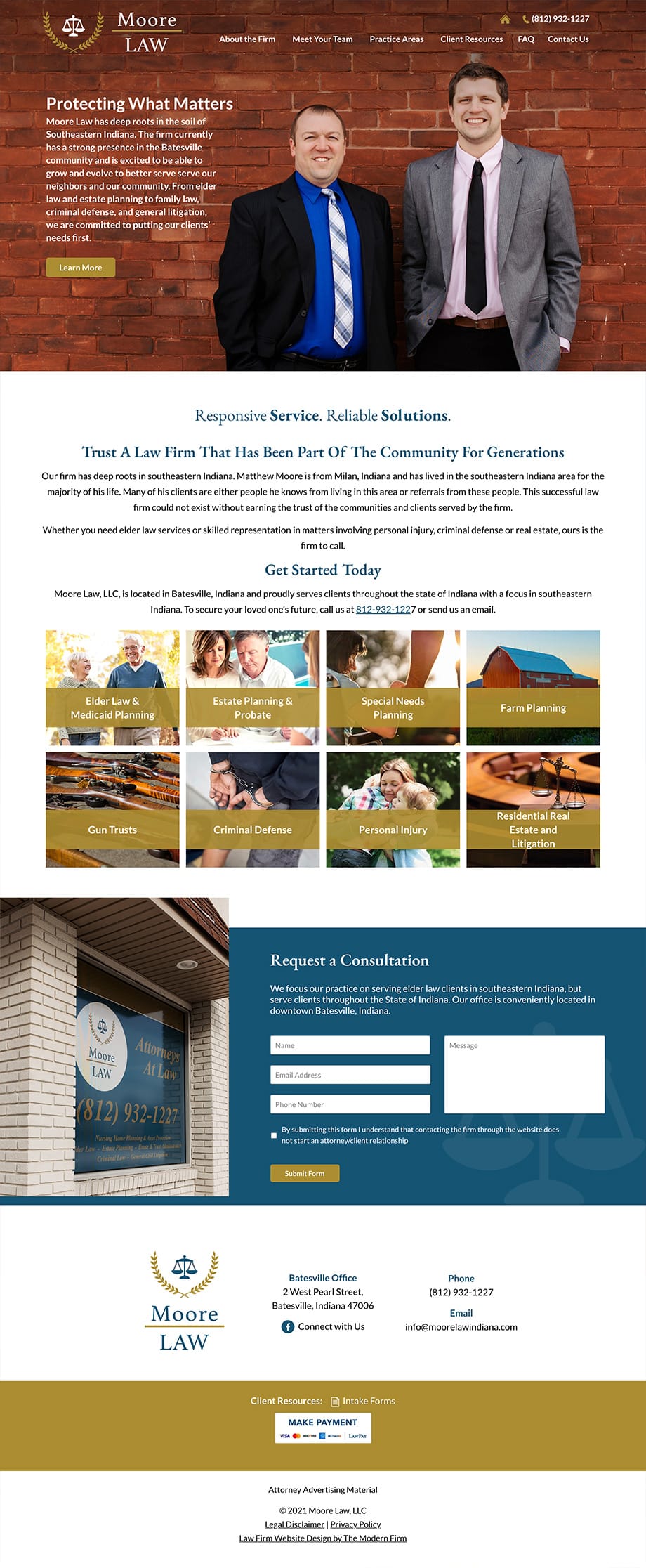 Law Firm Website Design for Moore Law, LLC