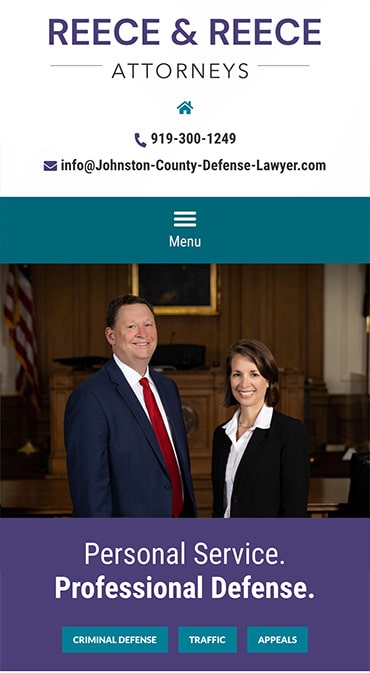 Responsive Mobile Attorney Website for Reece & Reece, Attorneys