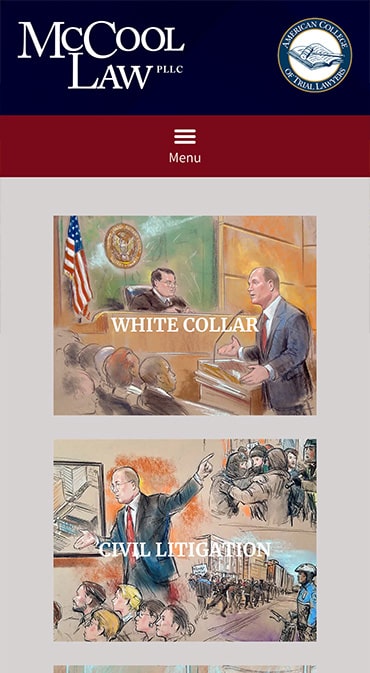 Responsive Mobile Attorney Website for McCool Law PLLC