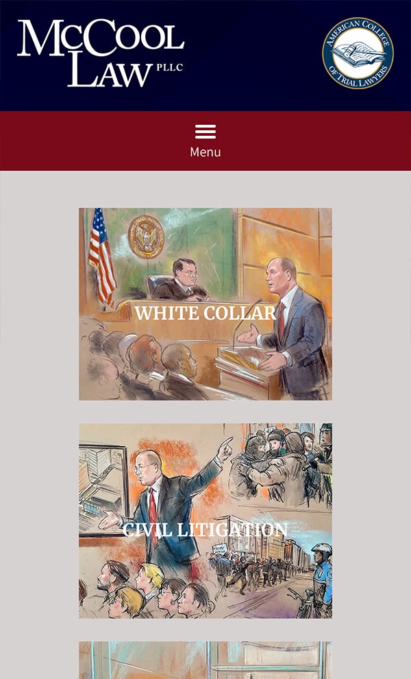 Mobile Friendly Law Firm Webiste for McCool Law PLLC