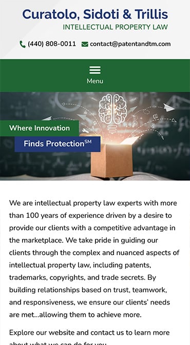 Responsive Mobile Attorney Website for Curatolo Sidoti Trillis Co., LPA