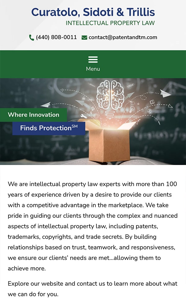 Mobile Friendly Law Firm Webiste for Curatolo Sidoti Trillis Co., LPA