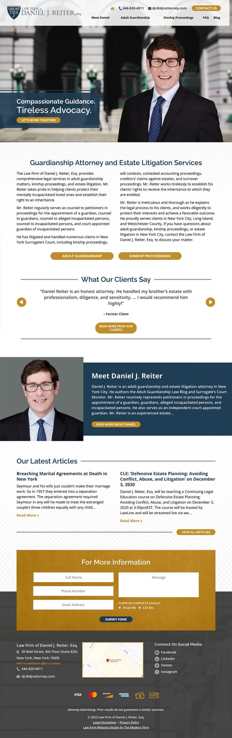 Law Firm Website Design for Law Firm of Daniel J. Reiter, Esq.