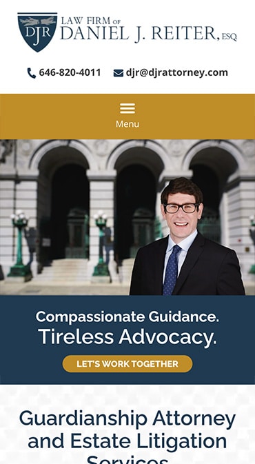 Responsive Mobile Attorney Website for Law Firm of Daniel J. Reiter, Esq.