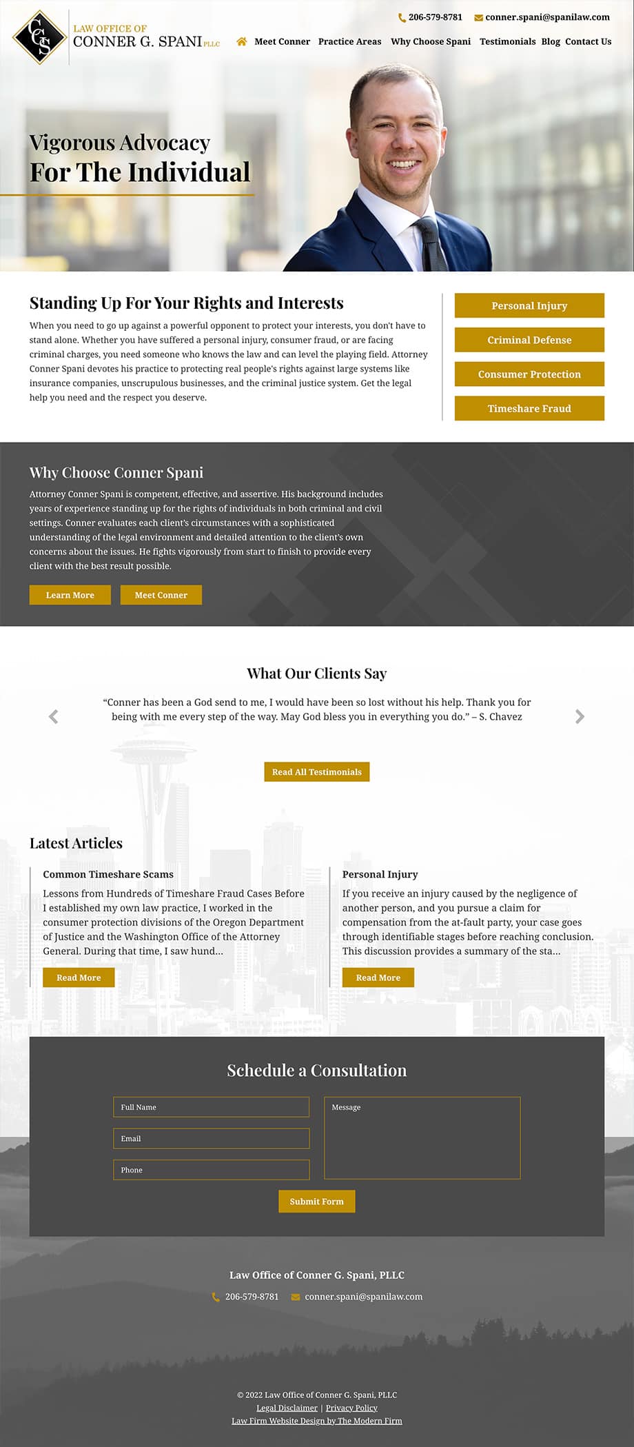 Law Firm Website Design for Law Office of Conner G. Spani, PLLC