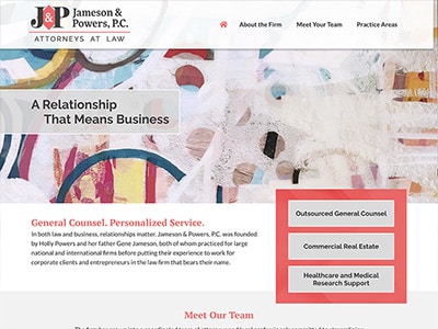 Law Firm Website design for Jameson & Powers PC