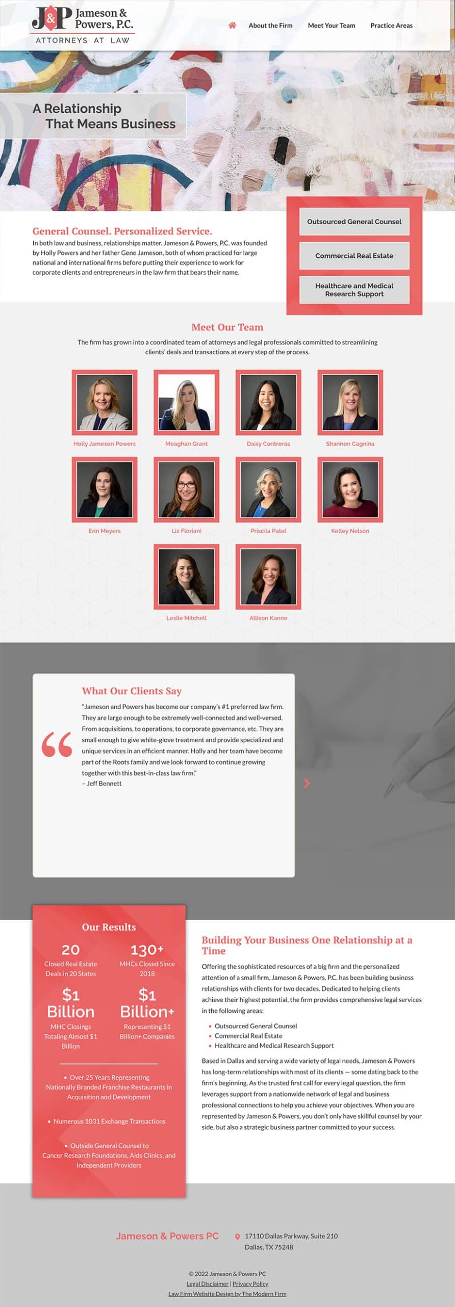 Law Firm Website Design for Jameson & Powers PC