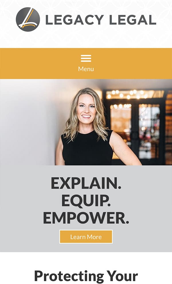 Mobile Friendly Law Firm Webiste for Legacy Legal, LLC