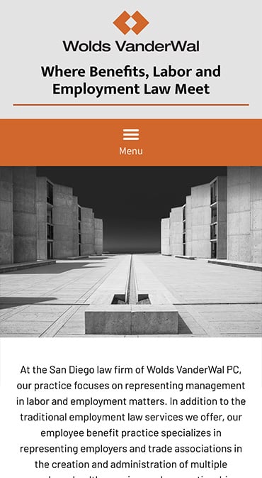 Responsive Mobile Attorney Website for Wolds VanderWal PC