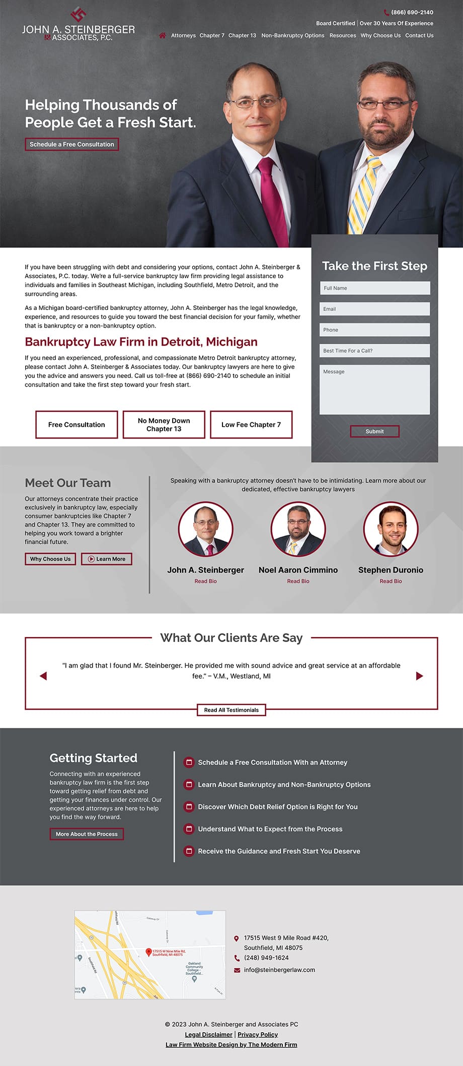 Law Firm Website Design for John A. Steinberger & Associates