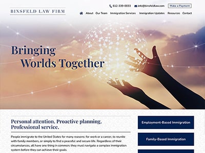 Law Firm Website design for Binsfeld Law Firm, PLLC