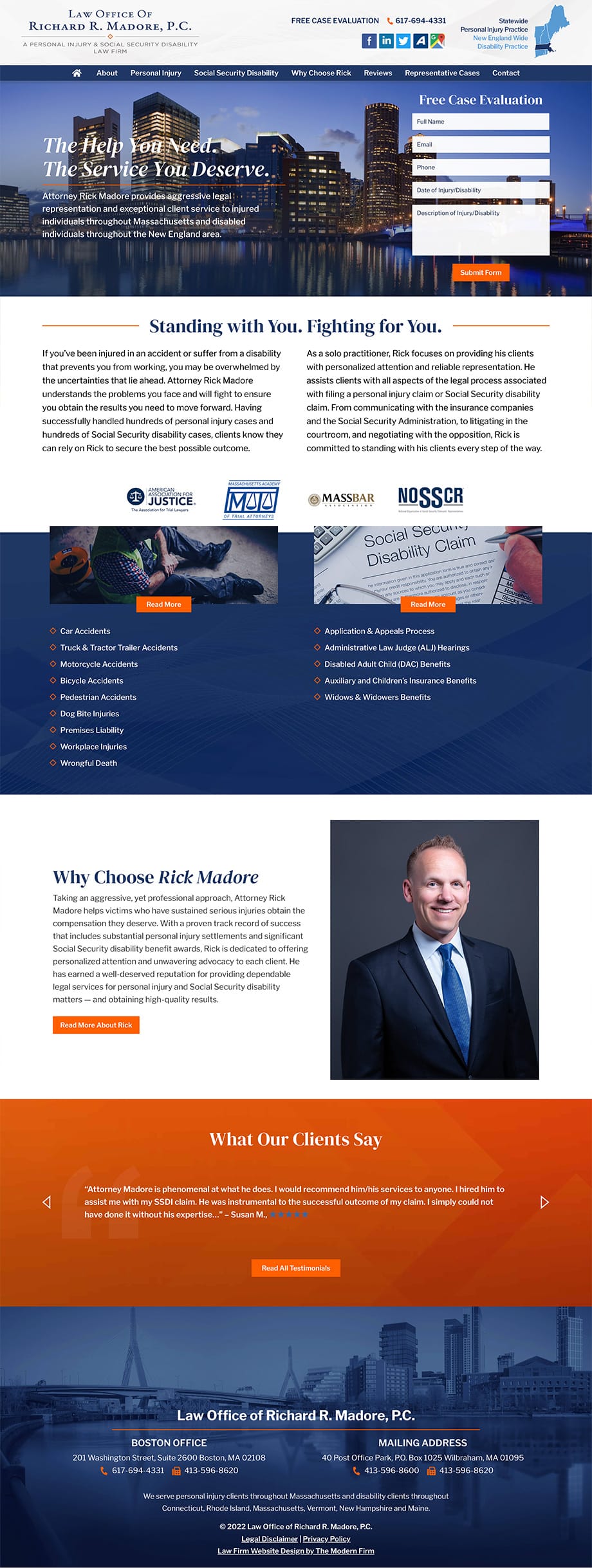 Law Firm Website Design for Law Office of Richard R. Madore, P.C.