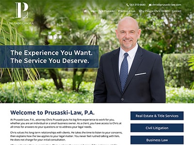 Law Firm Website design for Prusaski-Law, P.A.