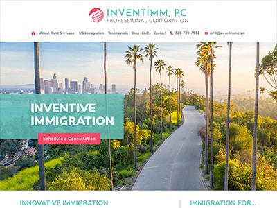 Law Firm Website design for INVENTIMM, PC