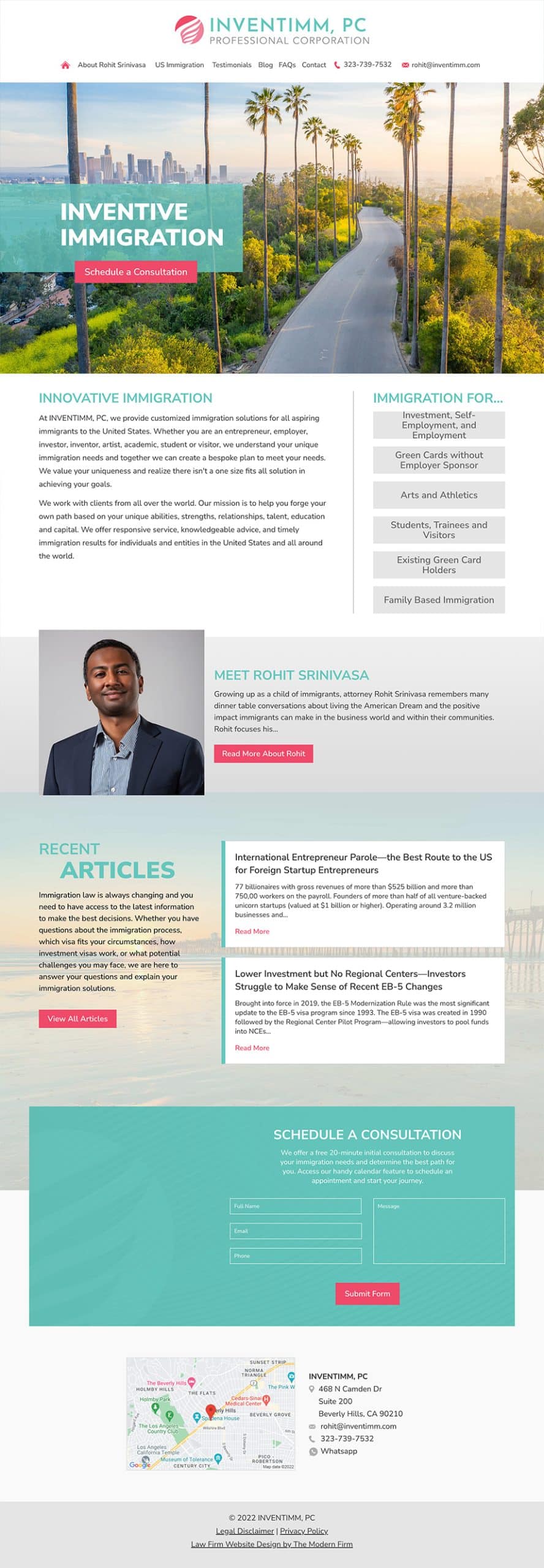 Law Firm Website Design for INVENTIMM, PC