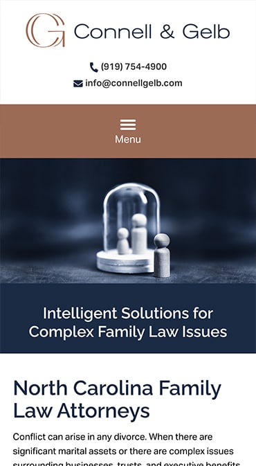 Responsive Mobile Attorney Website for Connell & Gelb PLLC