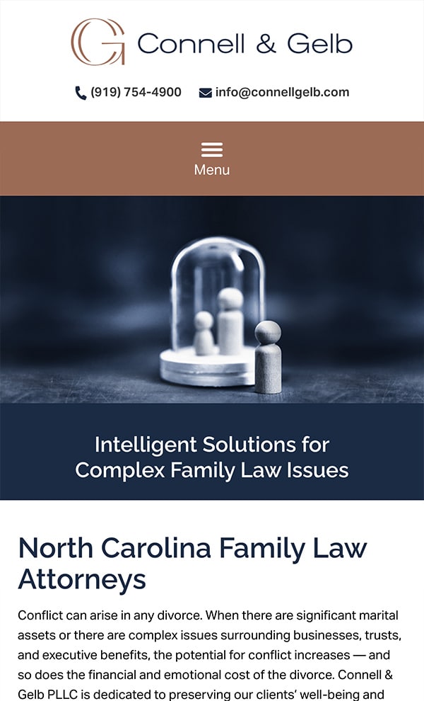 Mobile Friendly Law Firm Webiste for Connell & Gelb PLLC